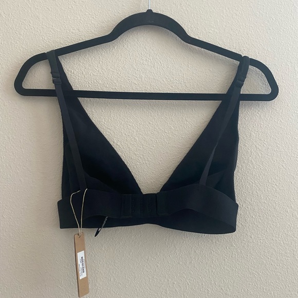 SKIMS  cotton ribbed deep plunge bra in Soot size S new with tag - Picture 2 of 5